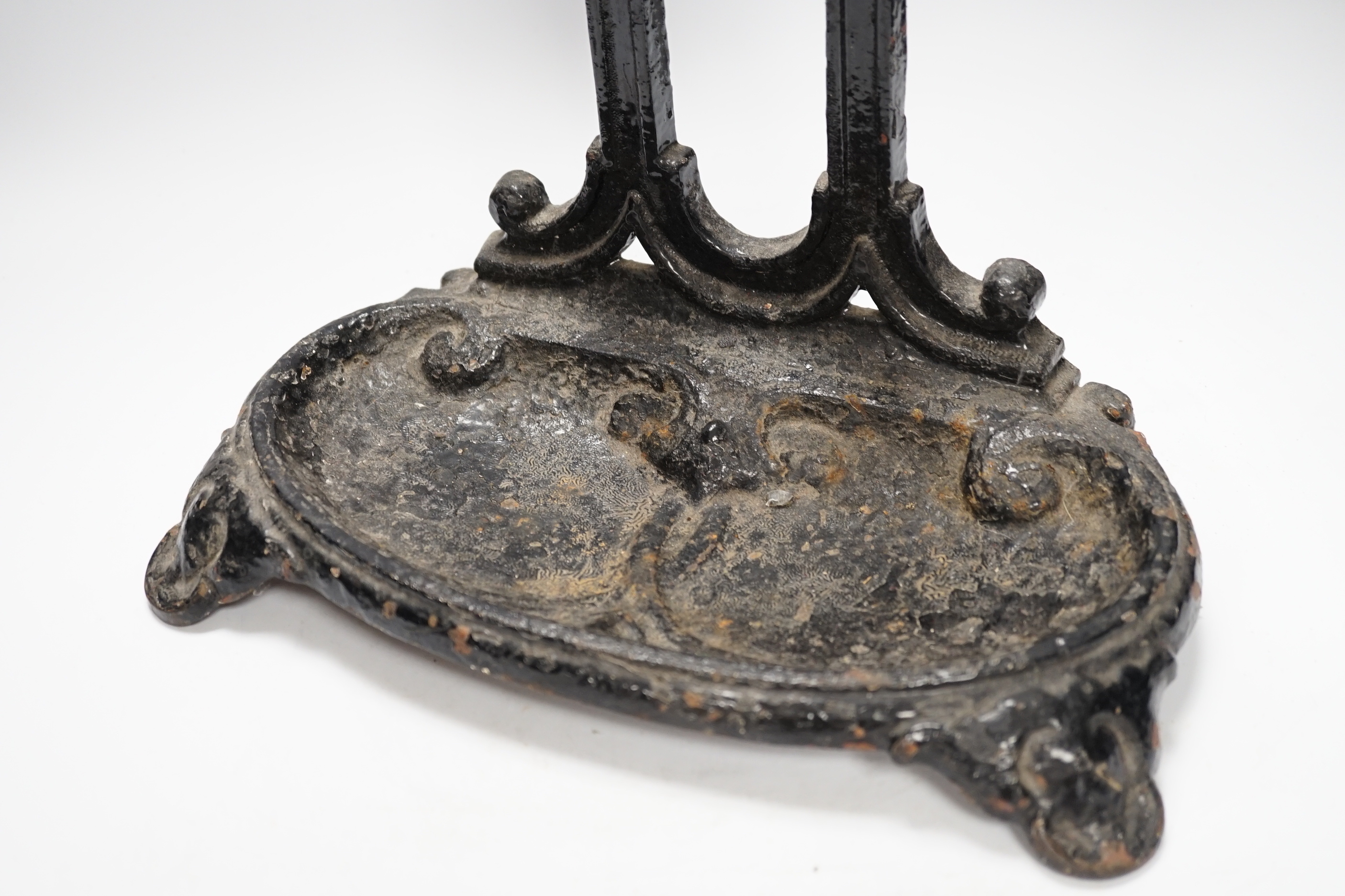 A Victorian cast iron stick stand, 62cm high